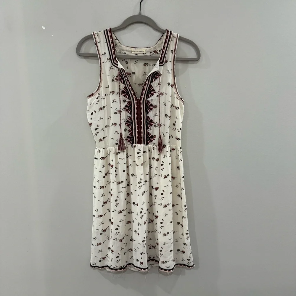 Ulla Johnson Dress Sleeveless Mini in Cream Plum Floral